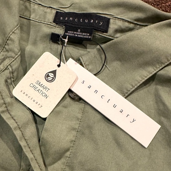 NWT Santuary S Women's button down dress shirt long sleeve green top casual - Picture 2 of 3